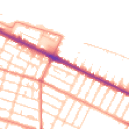 Daytime road noise heatmap for DN35 7AB