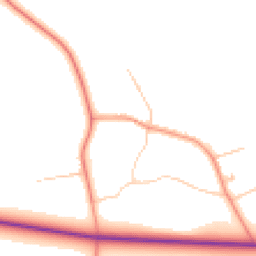 Daytime road noise heatmap for DN39 6YA