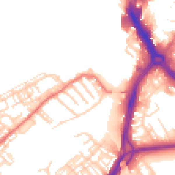 Daytime road noise heatmap for DN4 0AT