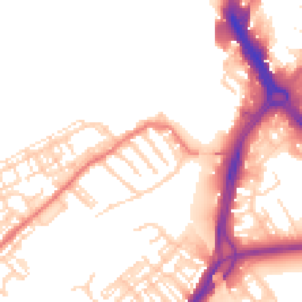 Daytime road noise heatmap for DN4 0AU