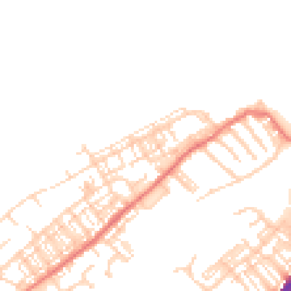 Daytime road noise heatmap for DN4 0BU