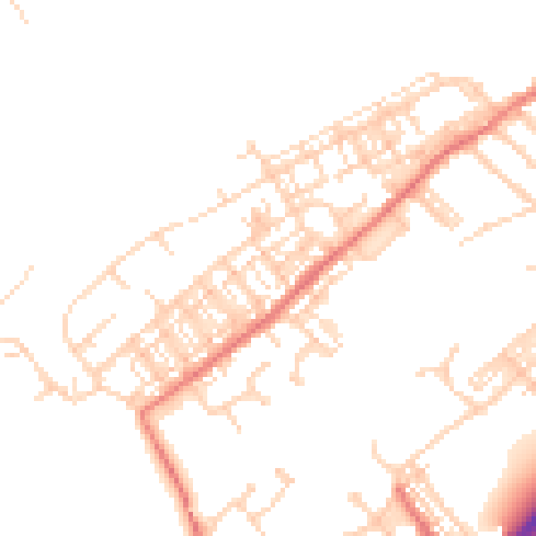 Daytime road noise heatmap for DN4 0DJ