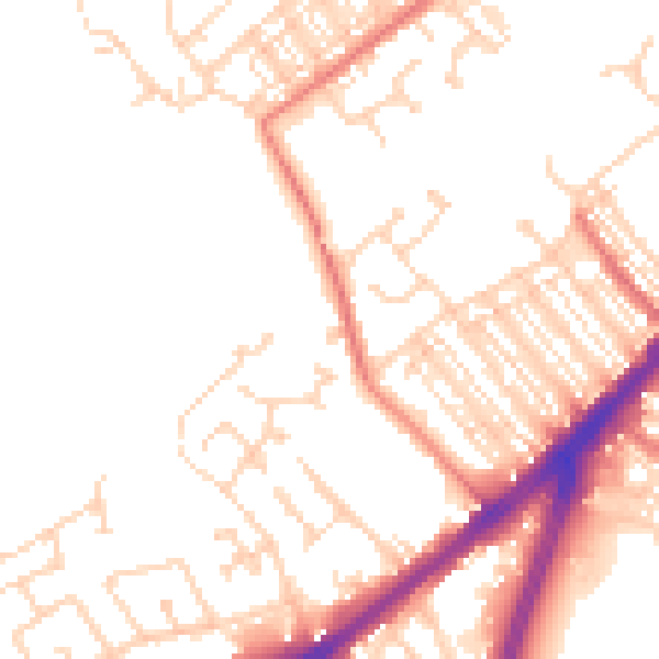 Daytime road noise heatmap for DN4 0PB