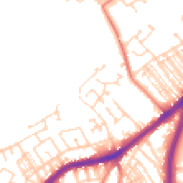 Daytime road noise heatmap for DN4 0XE
