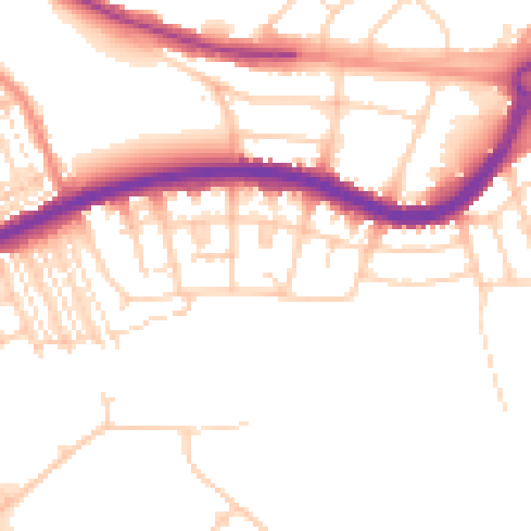 Daytime road noise heatmap for DN4 5BA