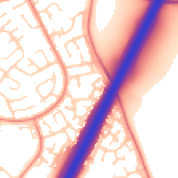 Daytime road noise heatmap for DN4 6ER