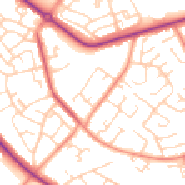 Daytime road noise heatmap for DN4 6QH