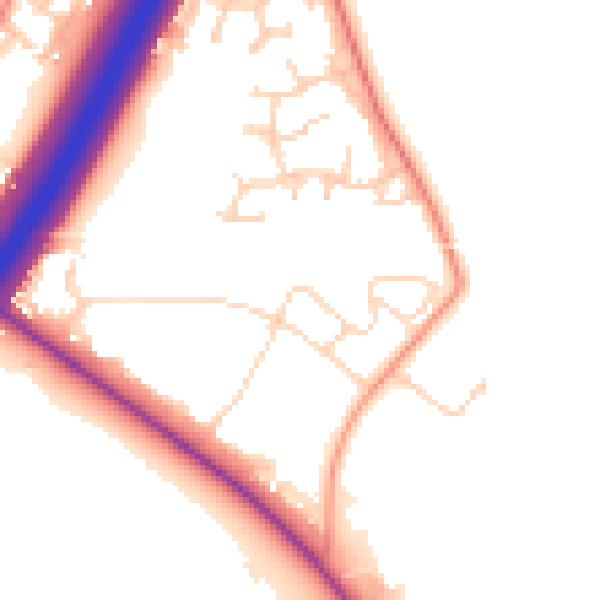 Daytime road noise heatmap for DN4 6TA