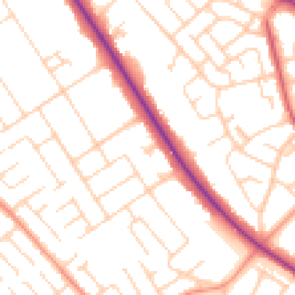 Daytime road noise heatmap for DN4 7EN
