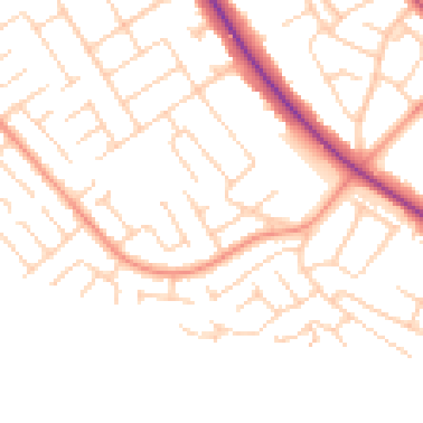 Daytime road noise heatmap for DN4 7HL