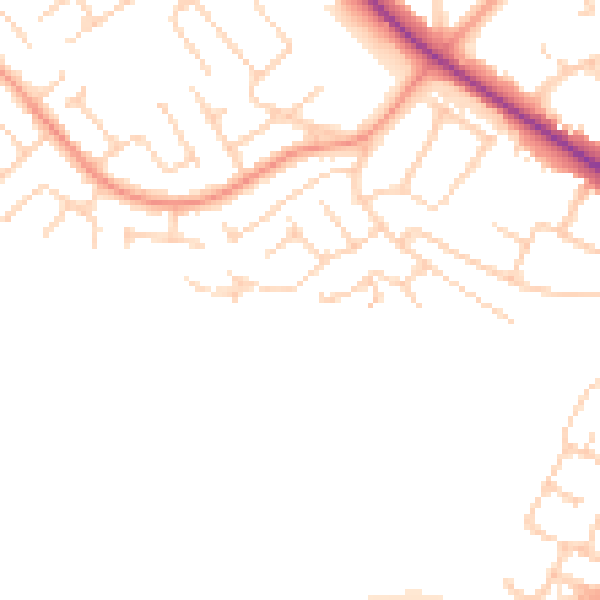 Daytime road noise heatmap for DN4 7PG