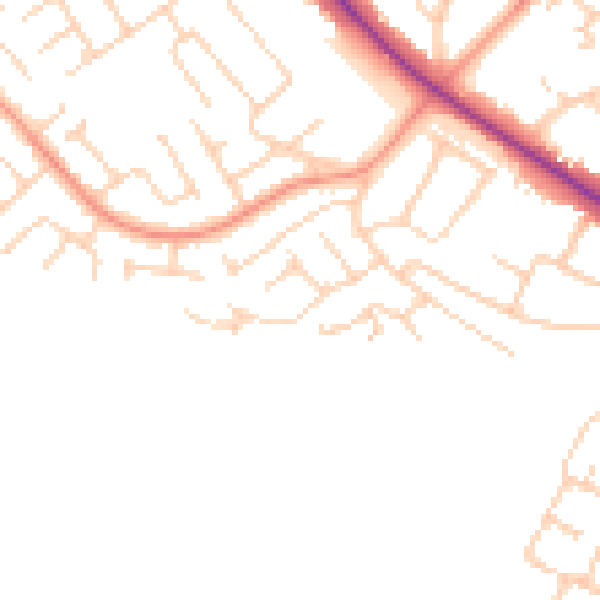Daytime road noise heatmap for DN4 7PX