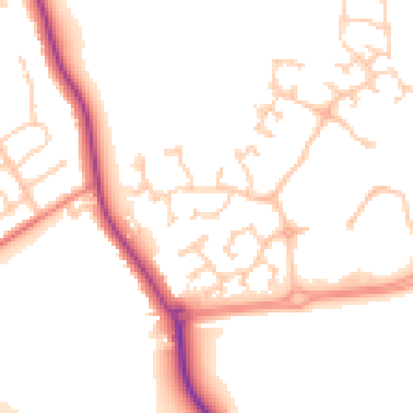 Daytime road noise heatmap for DN4 8SZ