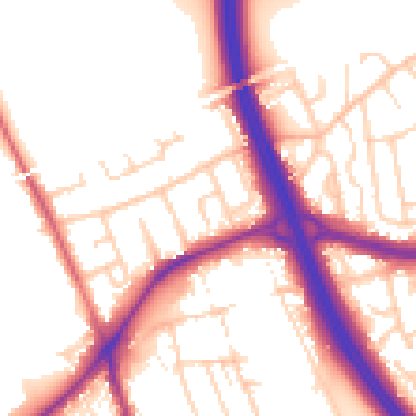 Daytime road noise heatmap for DN4 9PN