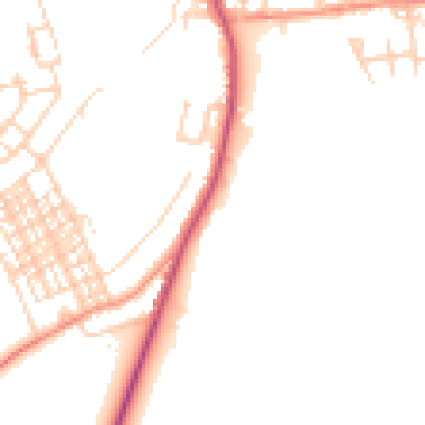 Daytime road noise heatmap for DN6 0AD