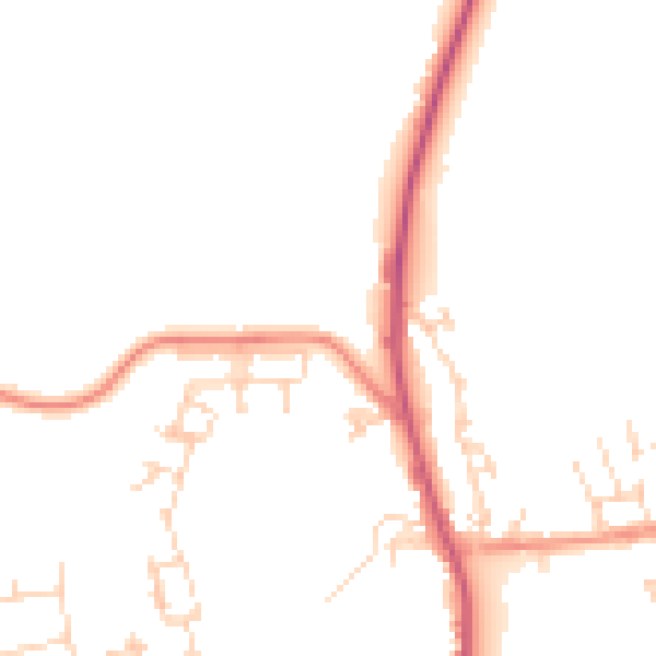 Daytime road noise heatmap for DN6 0BY
