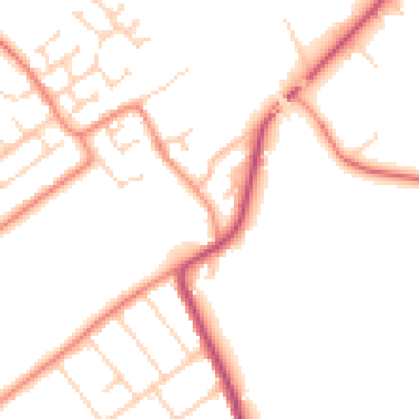 Daytime road noise heatmap for DN6 7AD