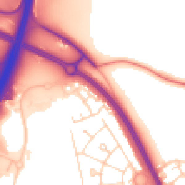 Daytime road noise heatmap for DN6 7FA