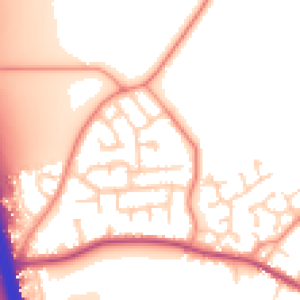 Daytime road noise heatmap for DN6 8RF