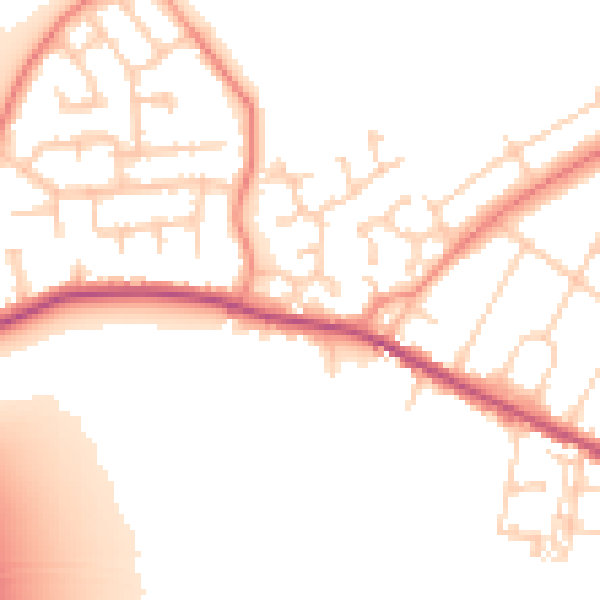 Daytime road noise heatmap for DN6 8RP