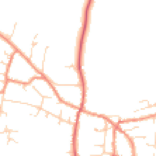 Daytime road noise heatmap for DN9 1BT