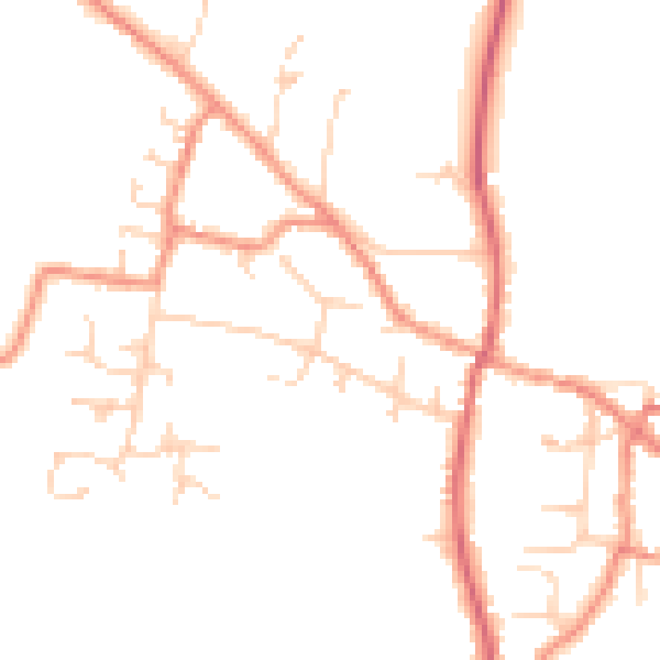Daytime road noise heatmap for DN9 1DN