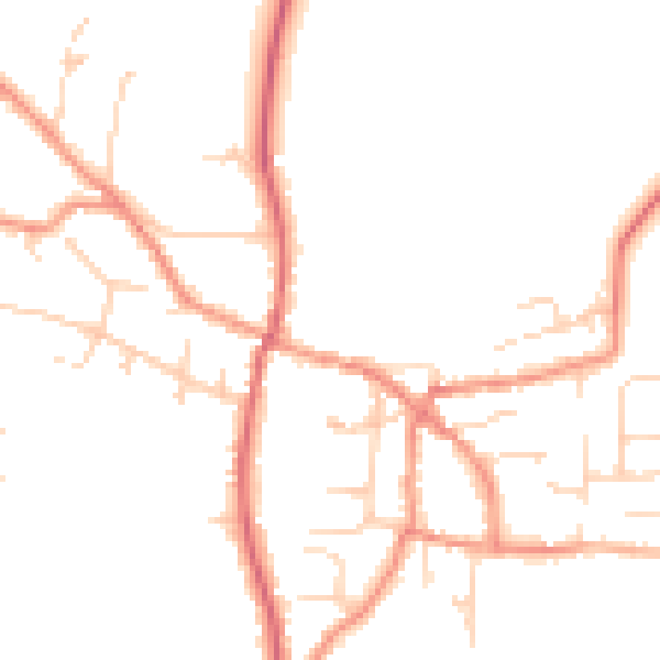 Daytime road noise heatmap for DN9 1EP