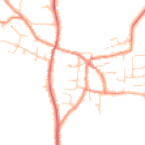 Daytime road noise heatmap for DN9 1GA