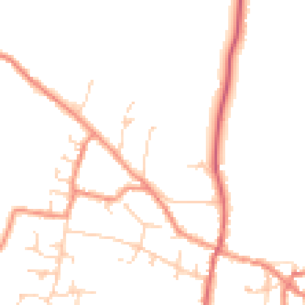 Daytime road noise heatmap for DN9 1GX