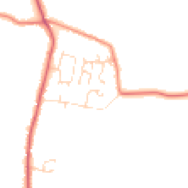 Daytime road noise heatmap for DN9 1LX