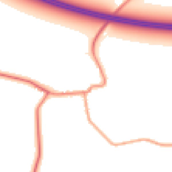 Daytime road noise heatmap for DN9 1NB