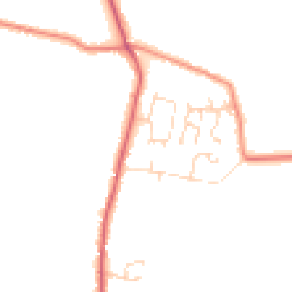 Daytime road noise heatmap for DN9 1RU