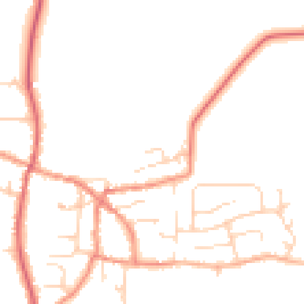 Daytime road noise heatmap for DN9 1SL