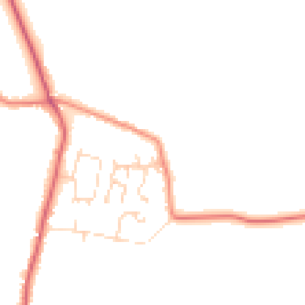 Daytime road noise heatmap for DN9 1TD