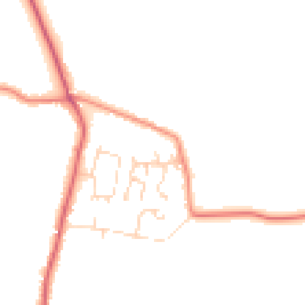 Daytime road noise heatmap for DN9 1TE