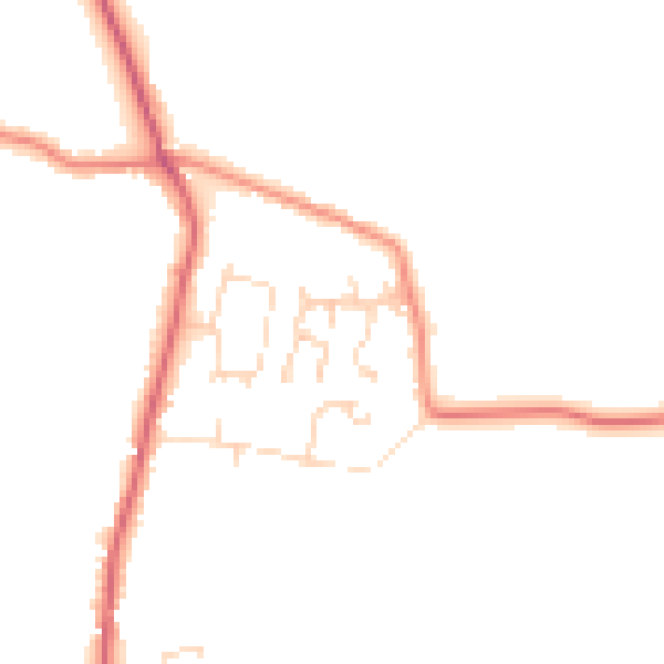 Daytime road noise heatmap for DN9 1TG