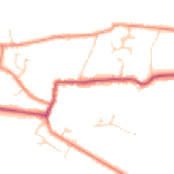 Daytime road noise heatmap for DN9 2AB