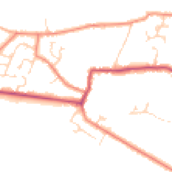 Daytime road noise heatmap for DN9 2AT