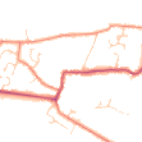 Daytime road noise heatmap for DN9 2AU