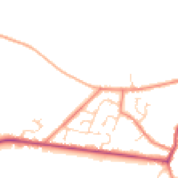 Daytime road noise heatmap for DN9 2AY