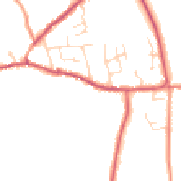Daytime road noise heatmap for DN9 2FB
