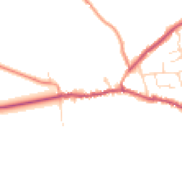 Daytime road noise heatmap for DN9 2HY
