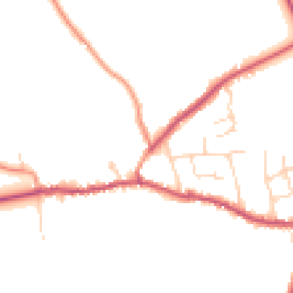 Daytime road noise heatmap for DN9 2JG