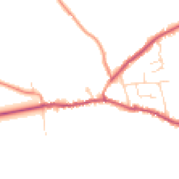 Daytime road noise heatmap for DN9 2JX