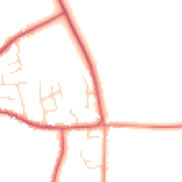Daytime road noise heatmap for DN9 2JZ