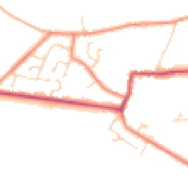 Daytime road noise heatmap for DN9 2LQ