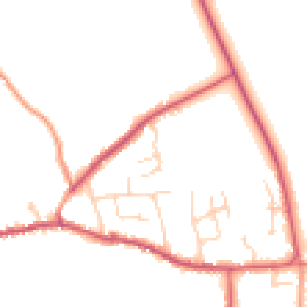 Daytime road noise heatmap for DN9 2NX