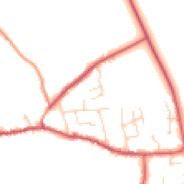 Daytime road noise heatmap for DN9 2NY