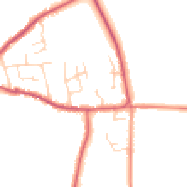 Daytime road noise heatmap for DN9 2PW