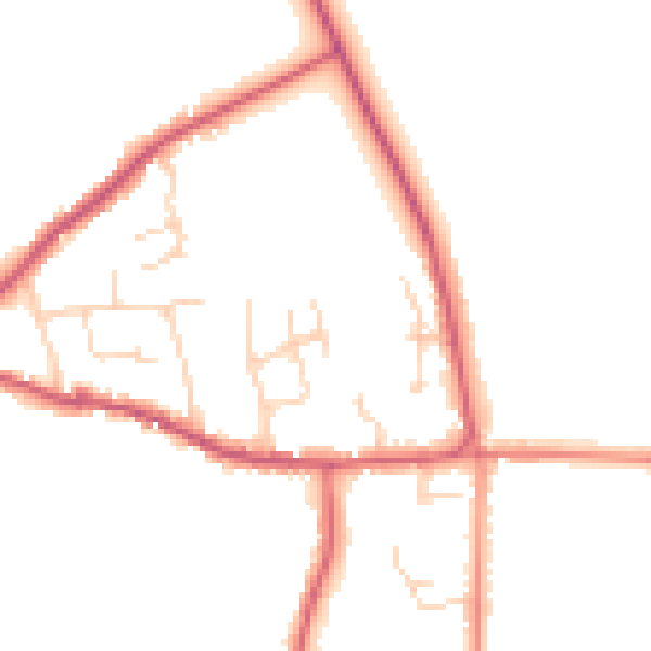 Daytime road noise heatmap for DN9 2PY